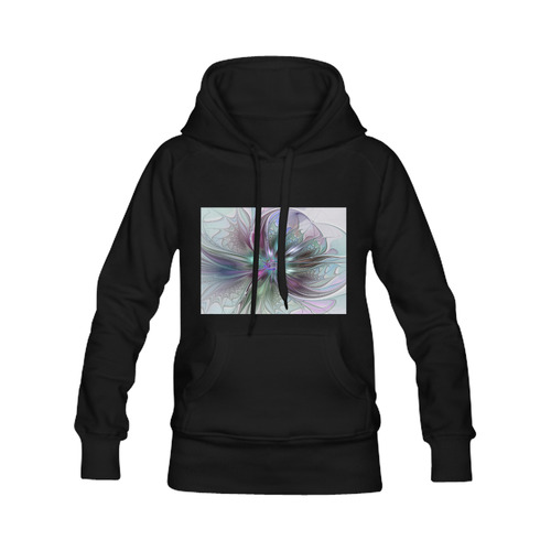 Colorful Fantasy Abstract Modern Fractal Flower Women's Classic Hoodies (Model H07)