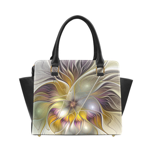 Abstract Colorful Fantasy Flower Modern Fractal Classic Shoulder Handbag (Model 1653)