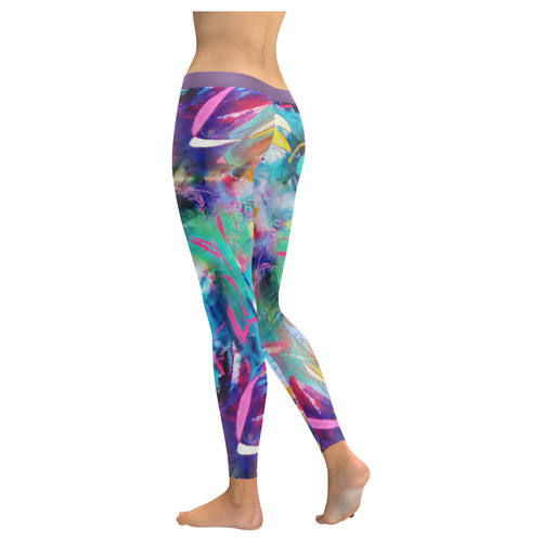 Summer Surf Women's Low Rise Leggings (Invisible Stitch) (Model L05)