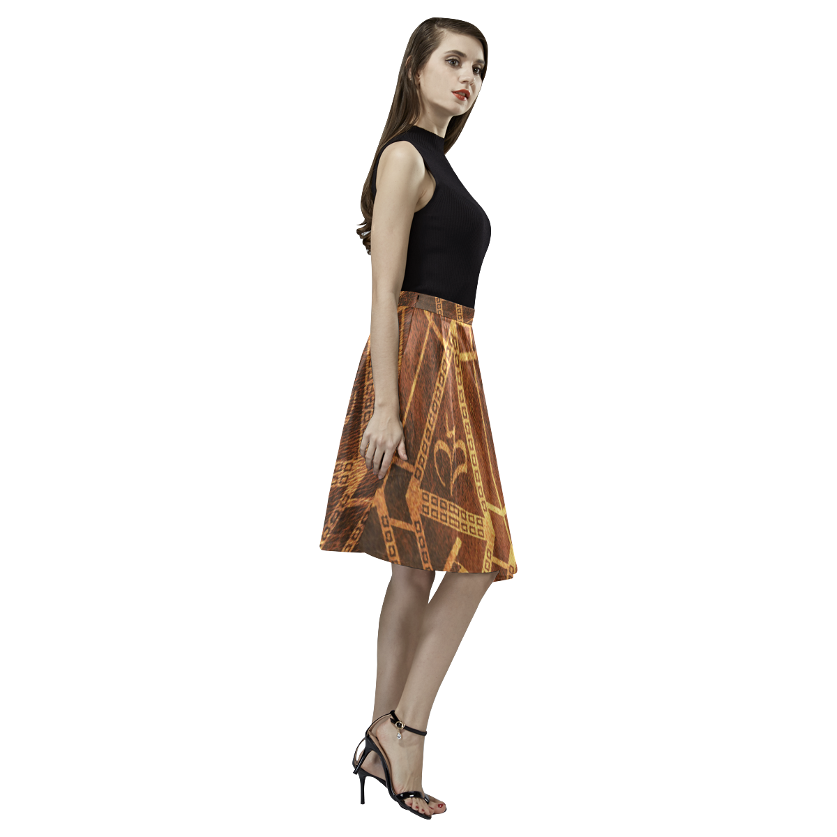 Saia Philipe Lemarchand box Melete Pleated Midi Skirt (Model D15)