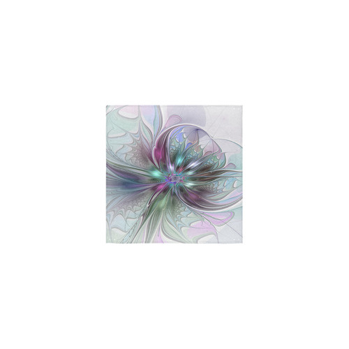 Colorful Fantasy Abstract Modern Fractal Flower Square Towel 13“x13”