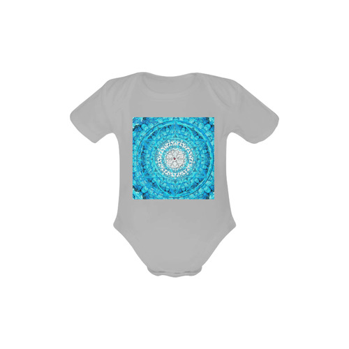 Protection from Jerusalem in blue Baby Powder Organic Short Sleeve One Piece (Model T28)