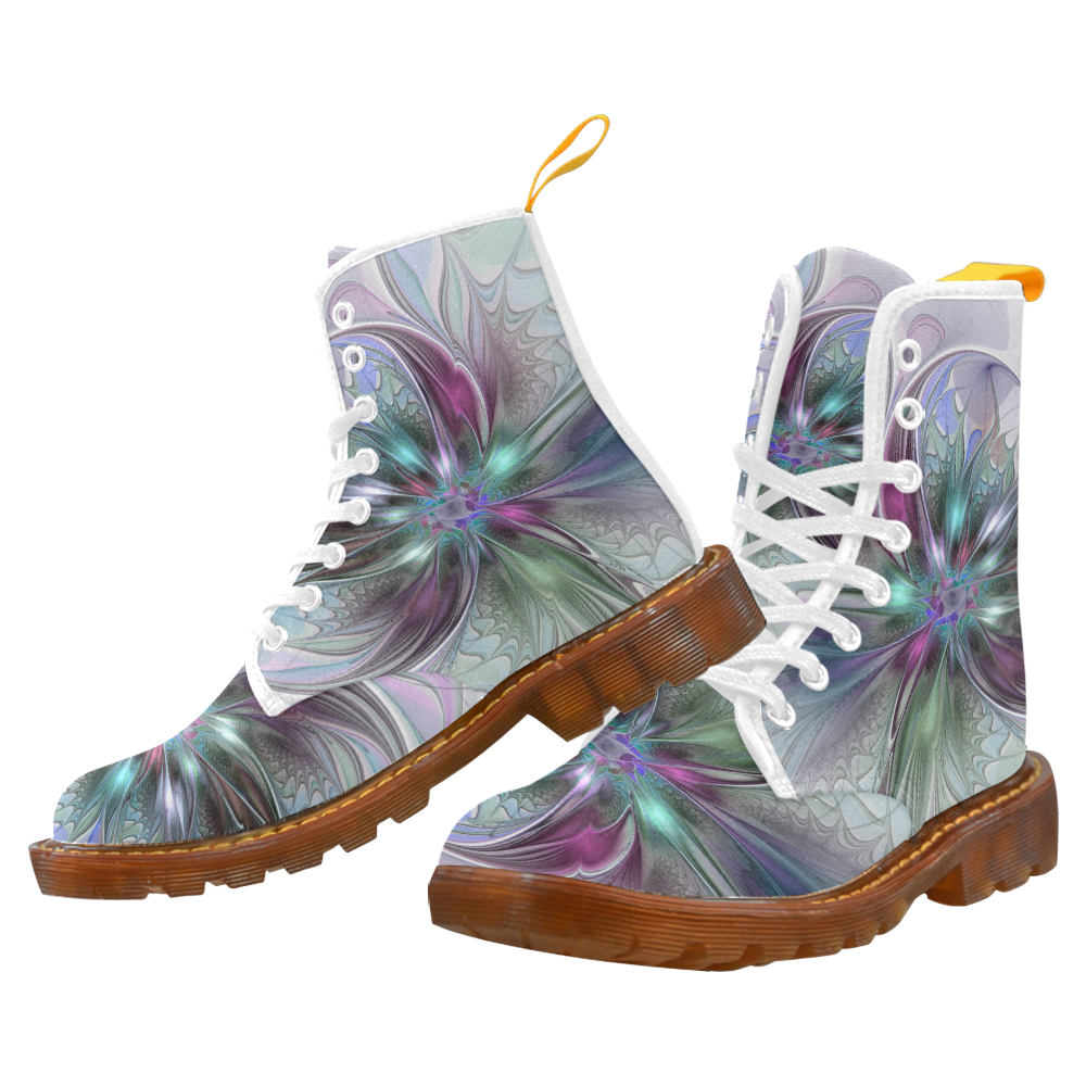 Colorful Fantasy Abstract Modern Fractal Flower Martin Boots For Women Model 1203H