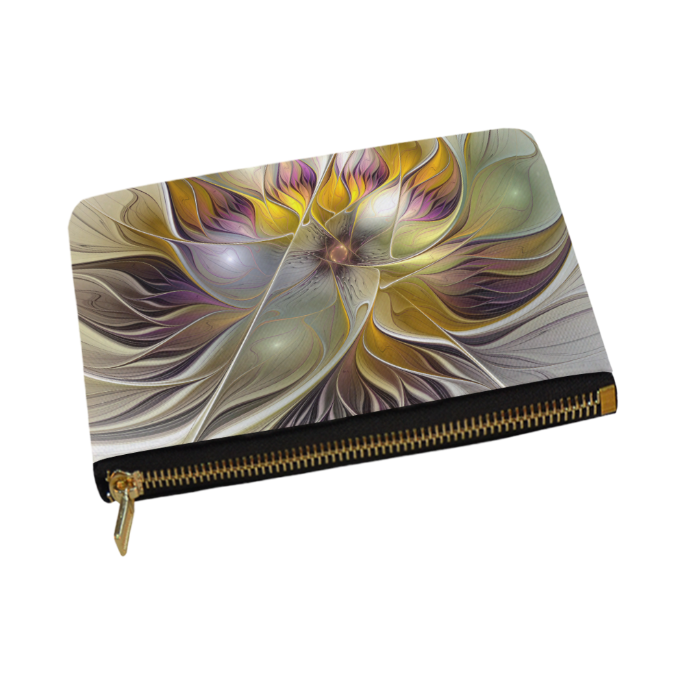 Abstract Colorful Fantasy Flower Modern Fractal Carry-All Pouch 12.5''x8.5''