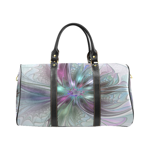 Colorful Fantasy Abstract Modern Fractal Flower New Waterproof Travel Bag/Small (Model 1639)