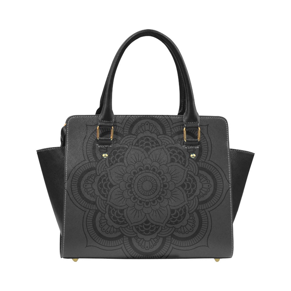 Bolsa classica modelo Bonston com design Mandala Dark Classic Shoulder Handbag (Model 1653)
