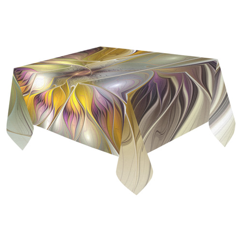Abstract Colorful Fantasy Flower Modern Fractal Cotton Linen Tablecloth 52"x 70"