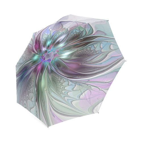 Colorful Fantasy Abstract Modern Fractal Flower Foldable Umbrella (Model U01)
