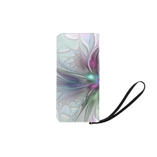 Colorful Fantasy Abstract Modern Fractal Flower Women's Clutch Purse (Model 1637)