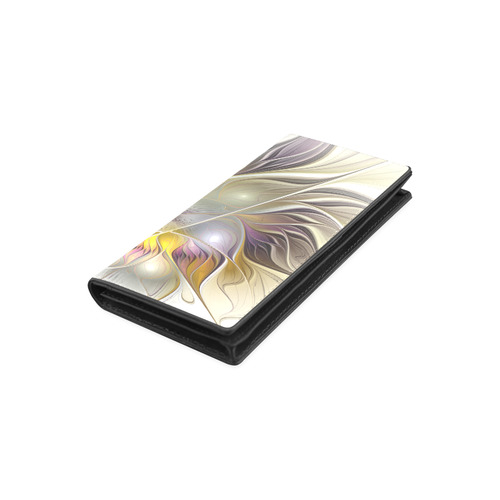 Abstract Colorful Fantasy Flower Modern Fractal Women's Leather Wallet (Model 1611)