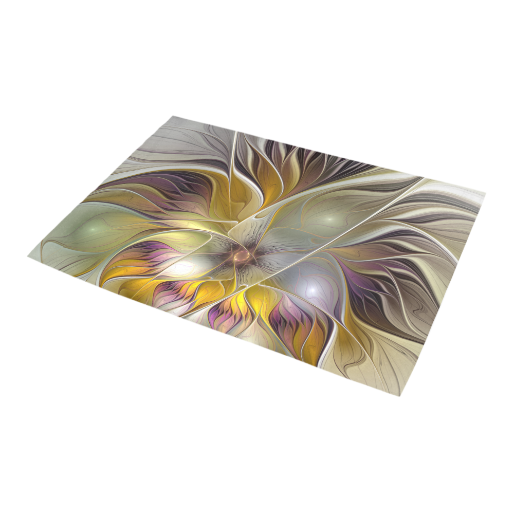 Abstract Colorful Fantasy Flower Modern Fractal Azalea Doormat 24" x 16" (Sponge Material)