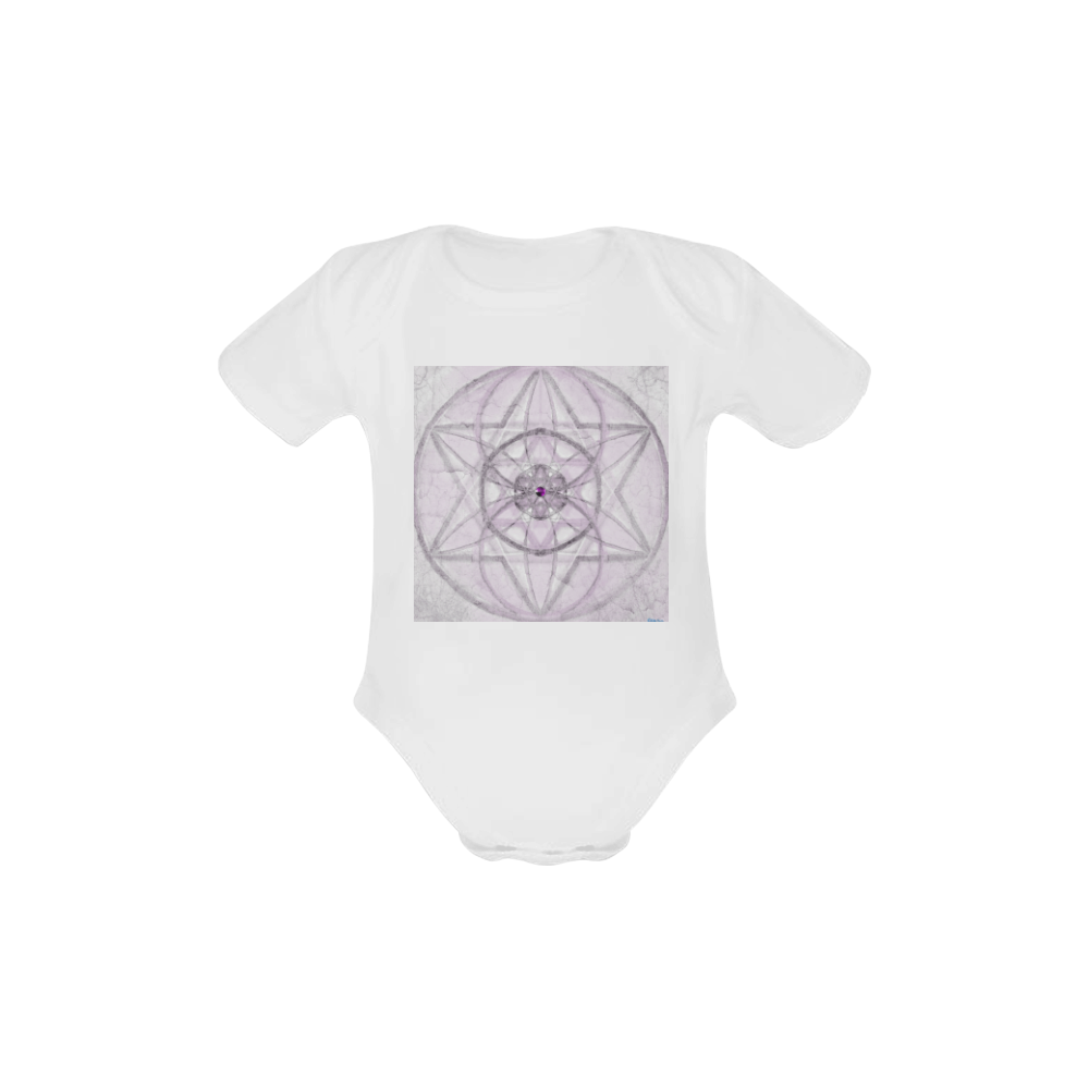 Protection- transcendental love by Sitre haim Baby Powder Organic Short Sleeve One Piece (Model T28)