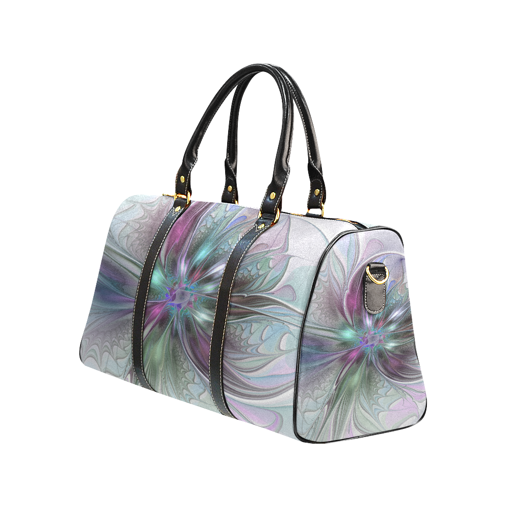 Colorful Fantasy Abstract Modern Fractal Flower New Waterproof Travel Bag/Small (Model 1639)