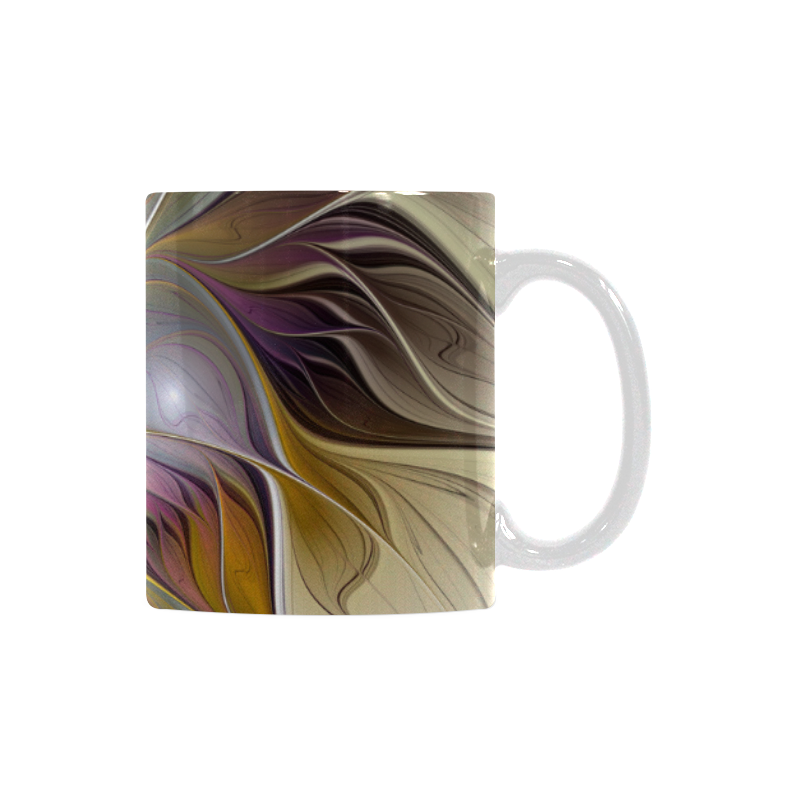 Abstract Colorful Fantasy Flower Modern Fractal White Mug(11OZ)