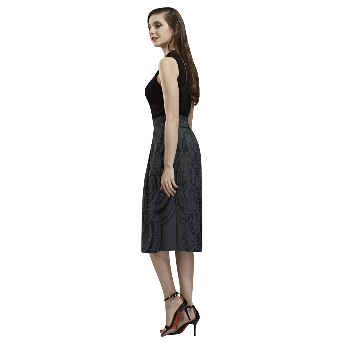 Sala longa Mandala Dark Aoede Crepe Skirt (Model D16)