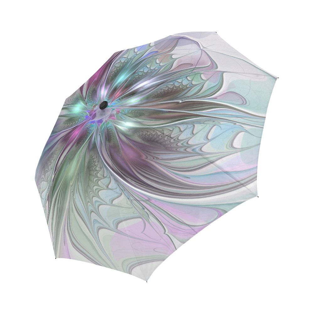 Colorful Fantasy Abstract Modern Fractal Flower Auto-Foldable Umbrella (Model U04)