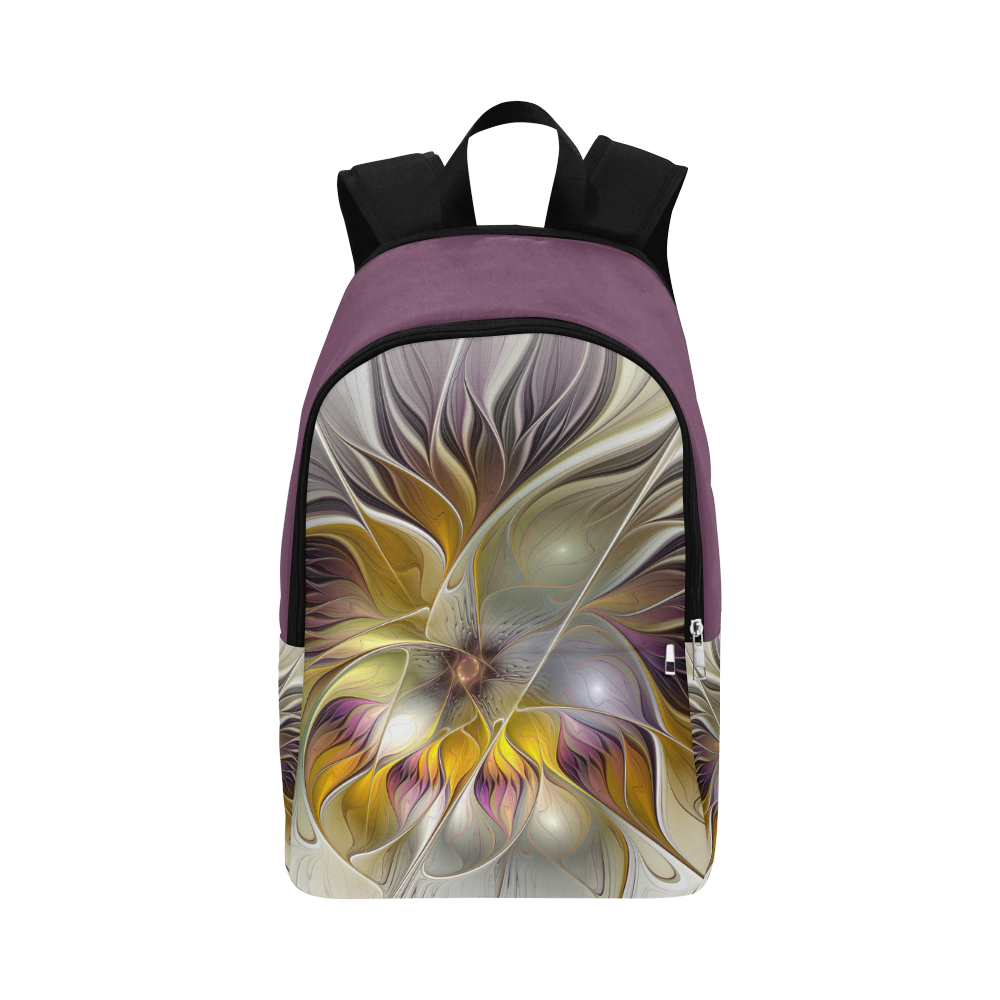 Abstract Colorful Fantasy Flower Modern Fractal Fabric Backpack for Adult (Model 1659)