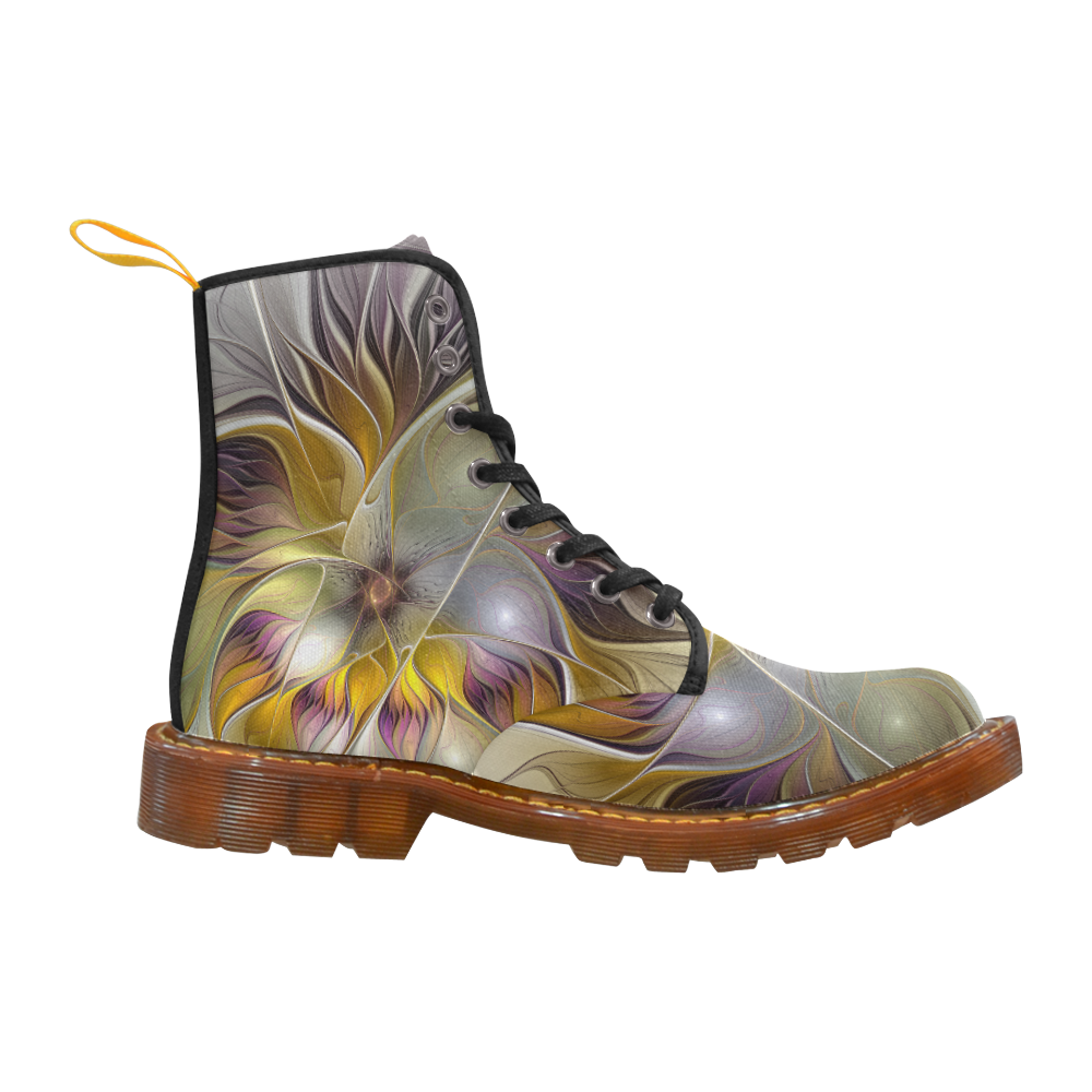 Abstract Colorful Fantasy Flower Modern Fractal Martin Boots For Women Model 1203H