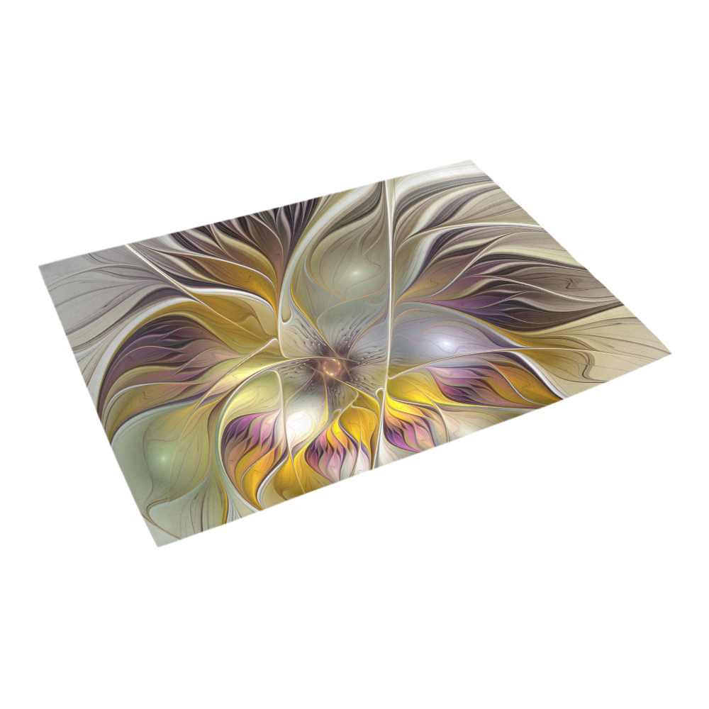Abstract Colorful Fantasy Flower Modern Fractal Azalea Doormat 24" x 16" (Sponge Material)