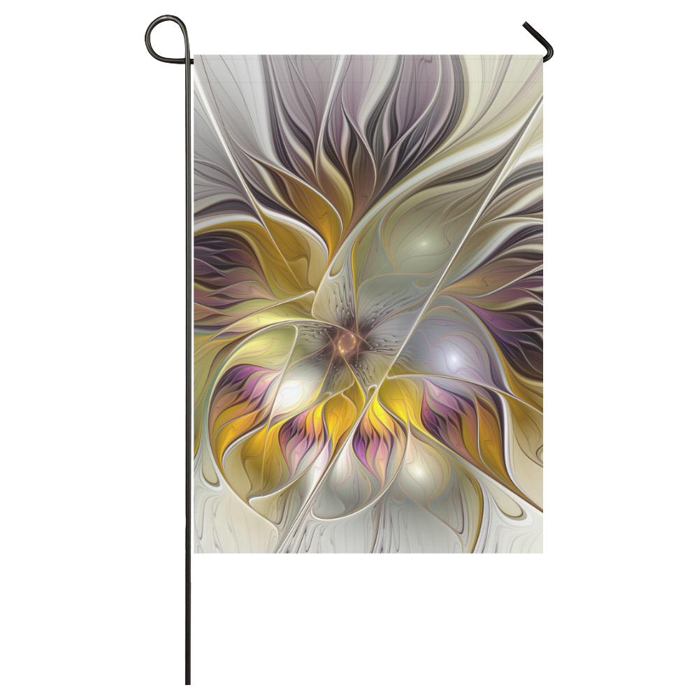 Abstract Colorful Fantasy Flower Modern Fractal Garden Flag 28''x40'' （Without Flagpole）