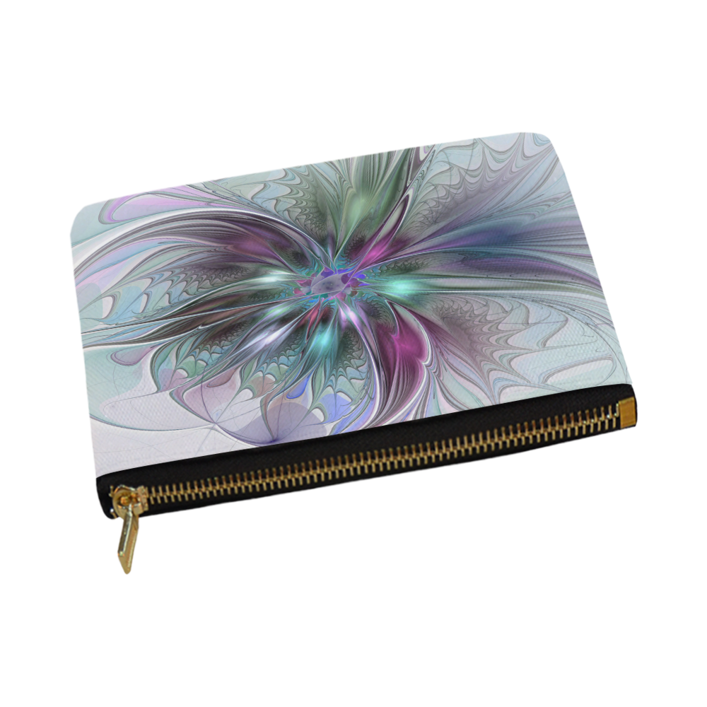 Colorful Fantasy Abstract Modern Fractal Flower Carry-All Pouch 12.5''x8.5''