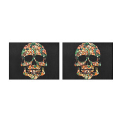Awesome Bubble Skull D by JamColors Placemat 14’’ x 19’’ (Set of 2)