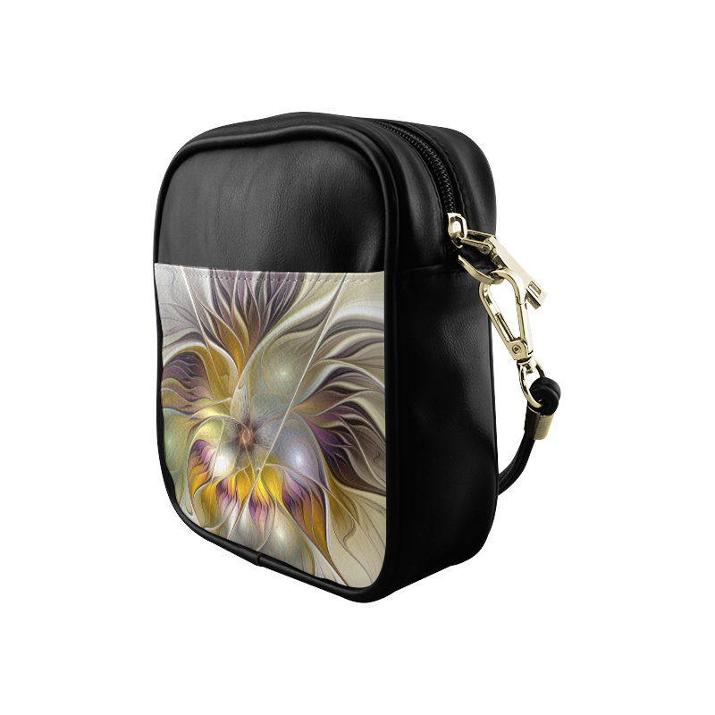 Abstract Colorful Fantasy Flower Modern Fractal Sling Bag (Model 1627)