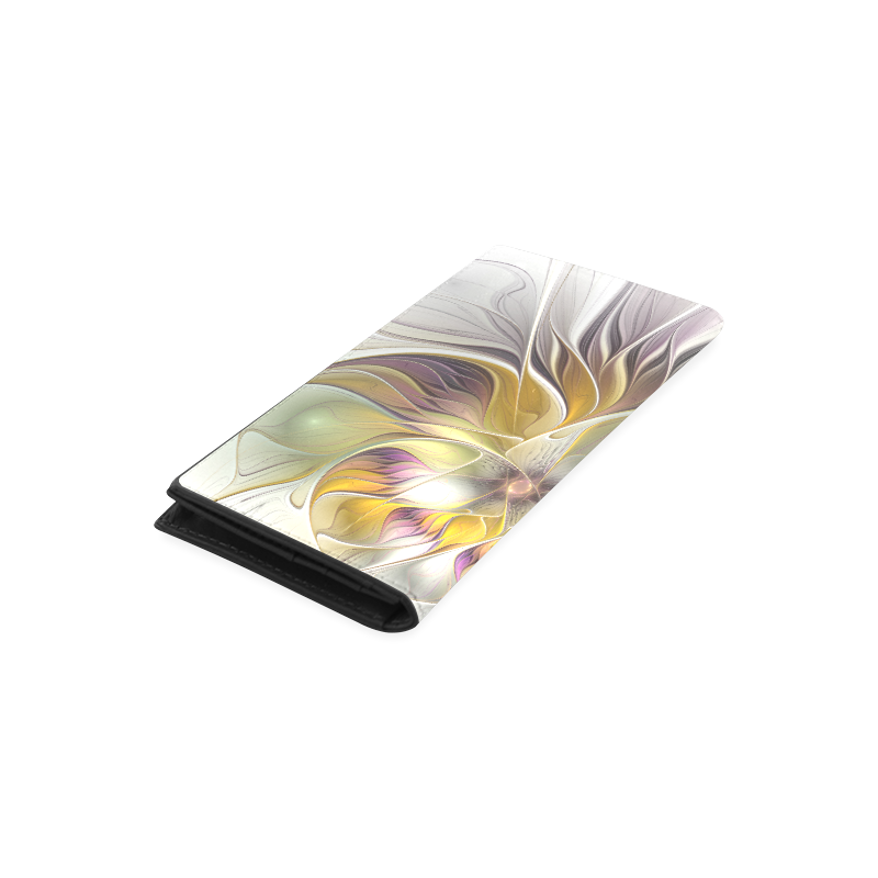 Abstract Colorful Fantasy Flower Modern Fractal Women's Leather Wallet (Model 1611)