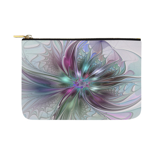 Colorful Fantasy Abstract Modern Fractal Flower Carry-All Pouch 12.5''x8.5''
