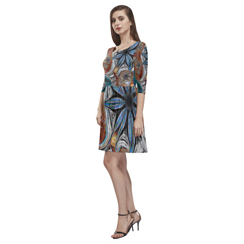 All seasons Tethys Half-Sleeve Skater Dress(Model D20)