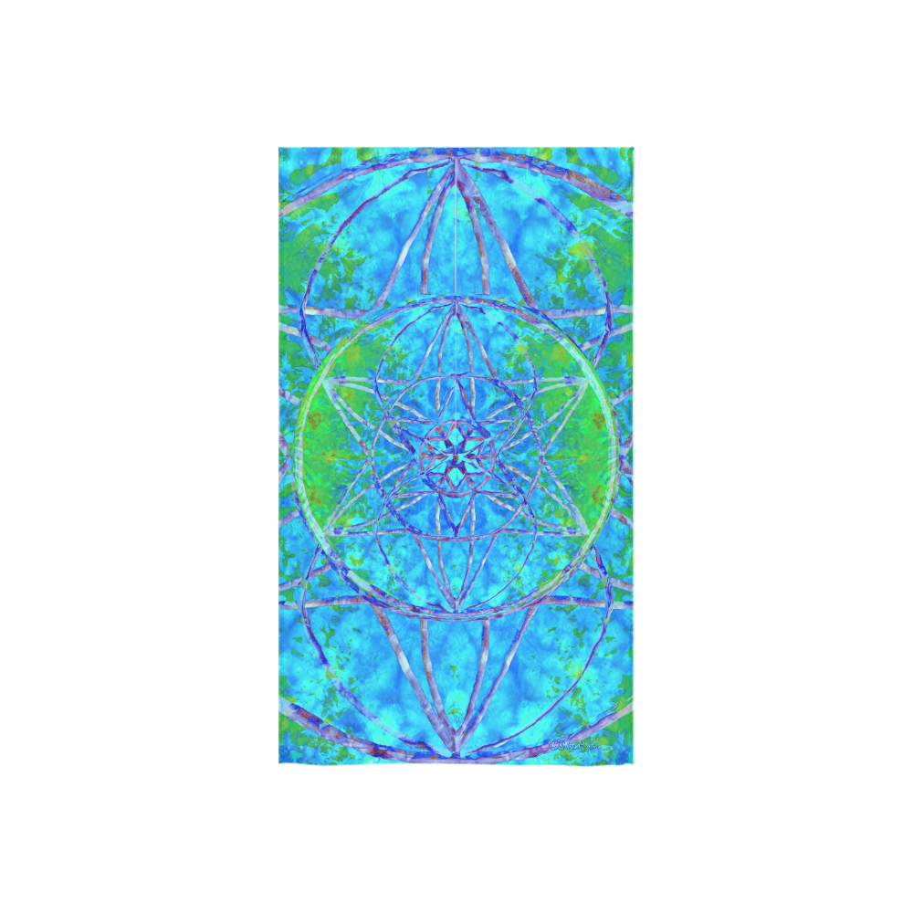 protection in nature colors-teal, blue and green Custom Towel 16"x28"