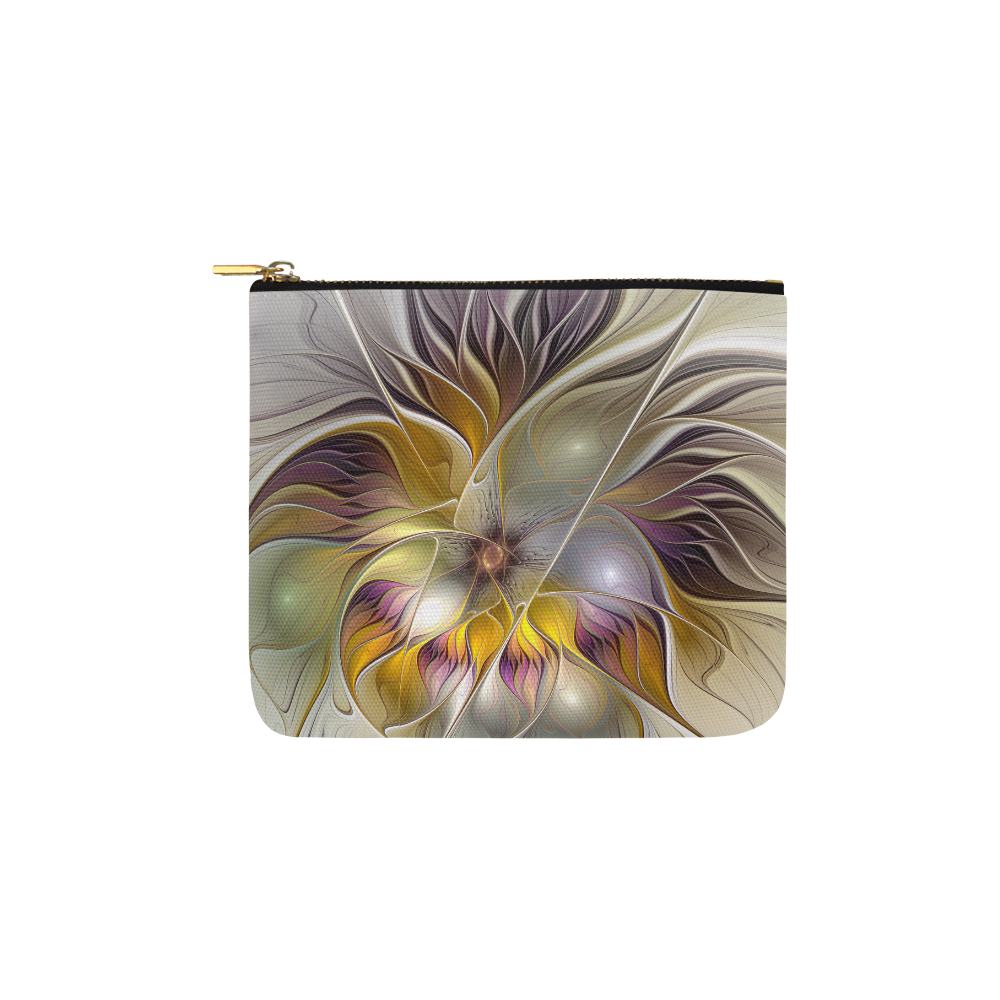Abstract Colorful Fantasy Flower Modern Fractal Carry-All Pouch 6''x5''