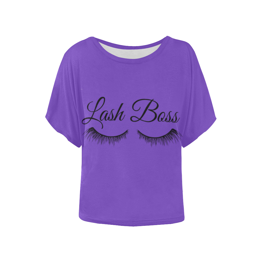 Lash Boss purple Women's Batwing-Sleeved Blouse T shirt (Model T44)