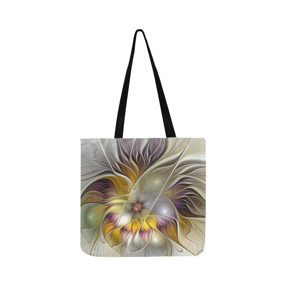 Abstract Colorful Fantasy Flower Modern Fractal Reusable Shopping Bag Model 1660 (Two sides)