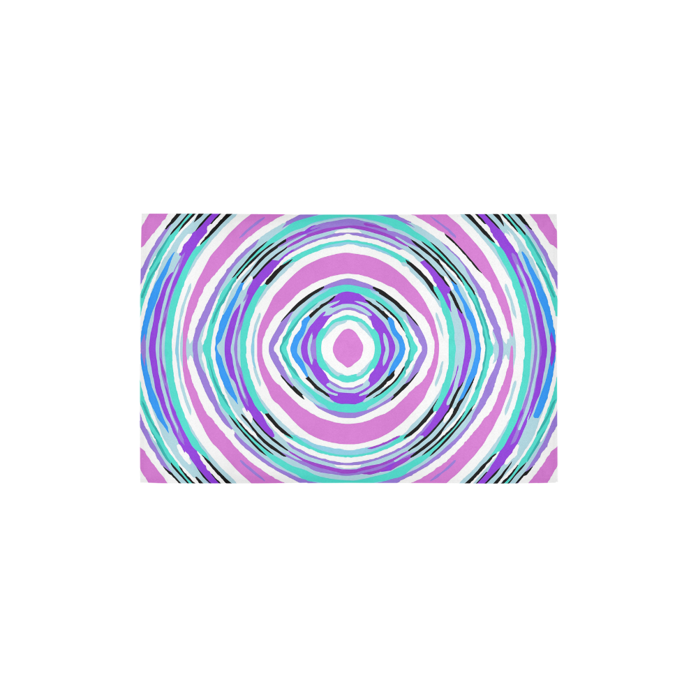 psychedelic graffiti circle pattern abstract in pink blue purple Area Rug 2'7"x 1'8‘’