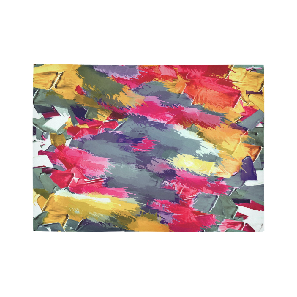 splash painting texture abstract background in red purple yellow Area Rug7'x5'