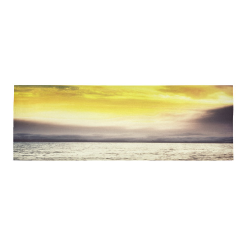 cloudy sunset sky with ocean view Area Rug 9'6''x3'3''