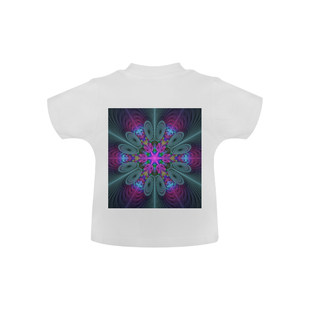 Mandala From Center Colorful Fractal Art With Pink Baby Classic T-Shirt (Model T30)