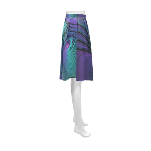 Purple meets Turquoise modern abstract Fractal Art Athena Women's Short Skirt (Model D15)