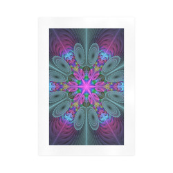 Mandala From Center Colorful Fractal Art With Pink Art Print 16‘’x23‘’