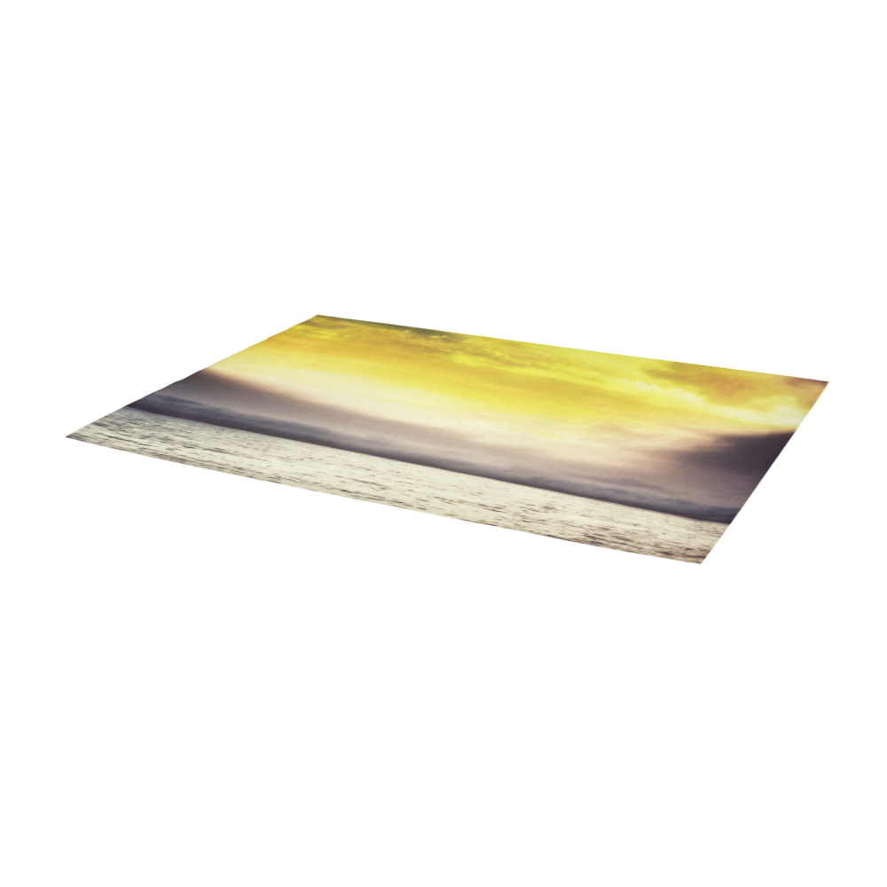 cloudy sunset sky with ocean view Area Rug 9'6''x3'3''