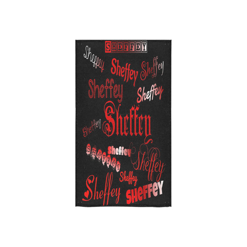 Sheffey Fonts - Red on Black Custom Towel 16"x28"