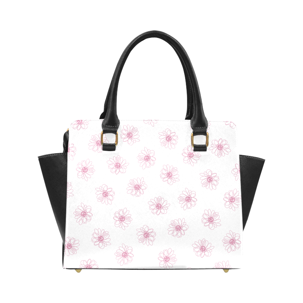 Pink floral pattern Classic Shoulder Handbag (Model 1653)