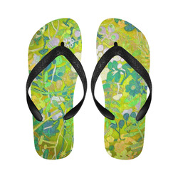 floral 1 in green and blue Flip Flops for Men/Women (Model 040)