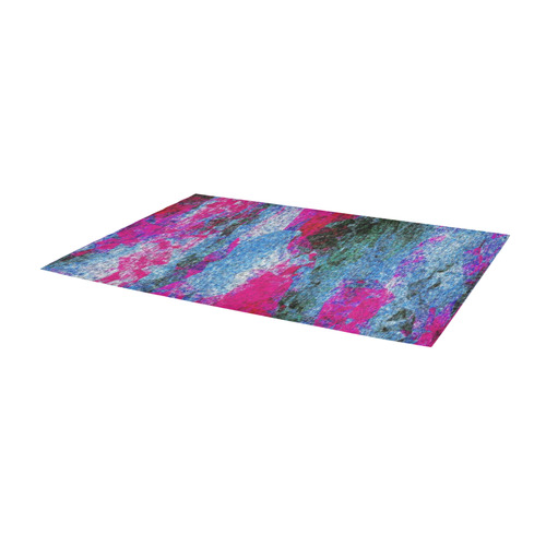 vintage psychedelic painting texture abstract in pink and blue with noise and grain Area Rug 9'6''x3'3''