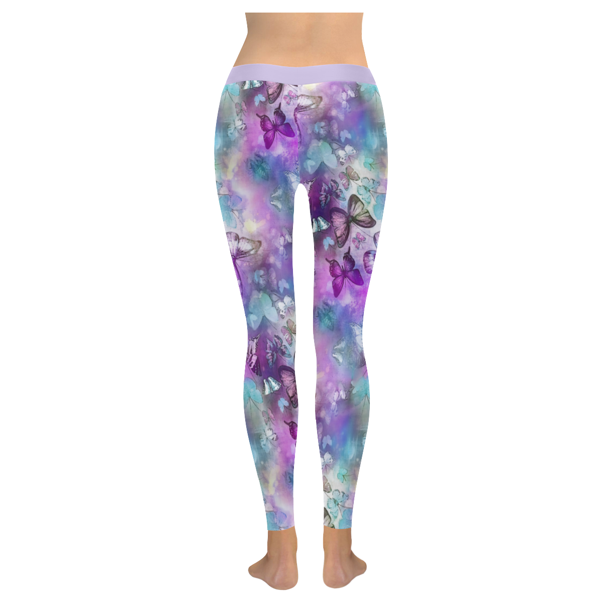 Butterfly Dreaming Women's Low Rise Leggings (Invisible Stitch) (Model L05)