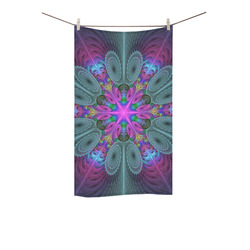 Mandala From Center Colorful Fractal Art With Pink Custom Towel 16"x28"