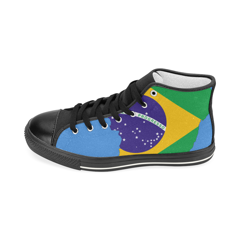 BRAZIL Men’s Classic High Top Canvas Shoes (Model 017)