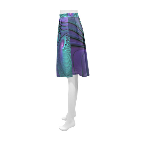 Purple meets Turquoise modern abstract Fractal Art Athena Women's Short Skirt (Model D15)