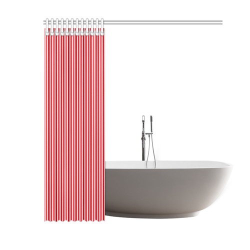 Red White Candy Striped Shower Curtain 60"x72"